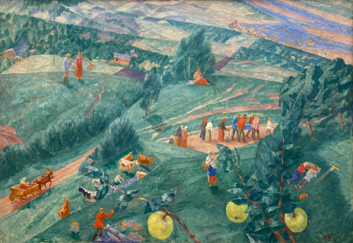 Kuzma Petrov-Vodkin.  Midday. Summer. 1917.  Russian museum SPb