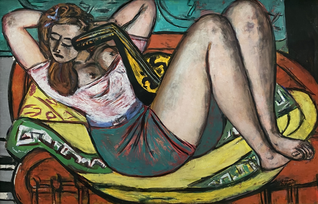 Max Beckmann. Woman with Mandolin in Yellow and Red,1950.