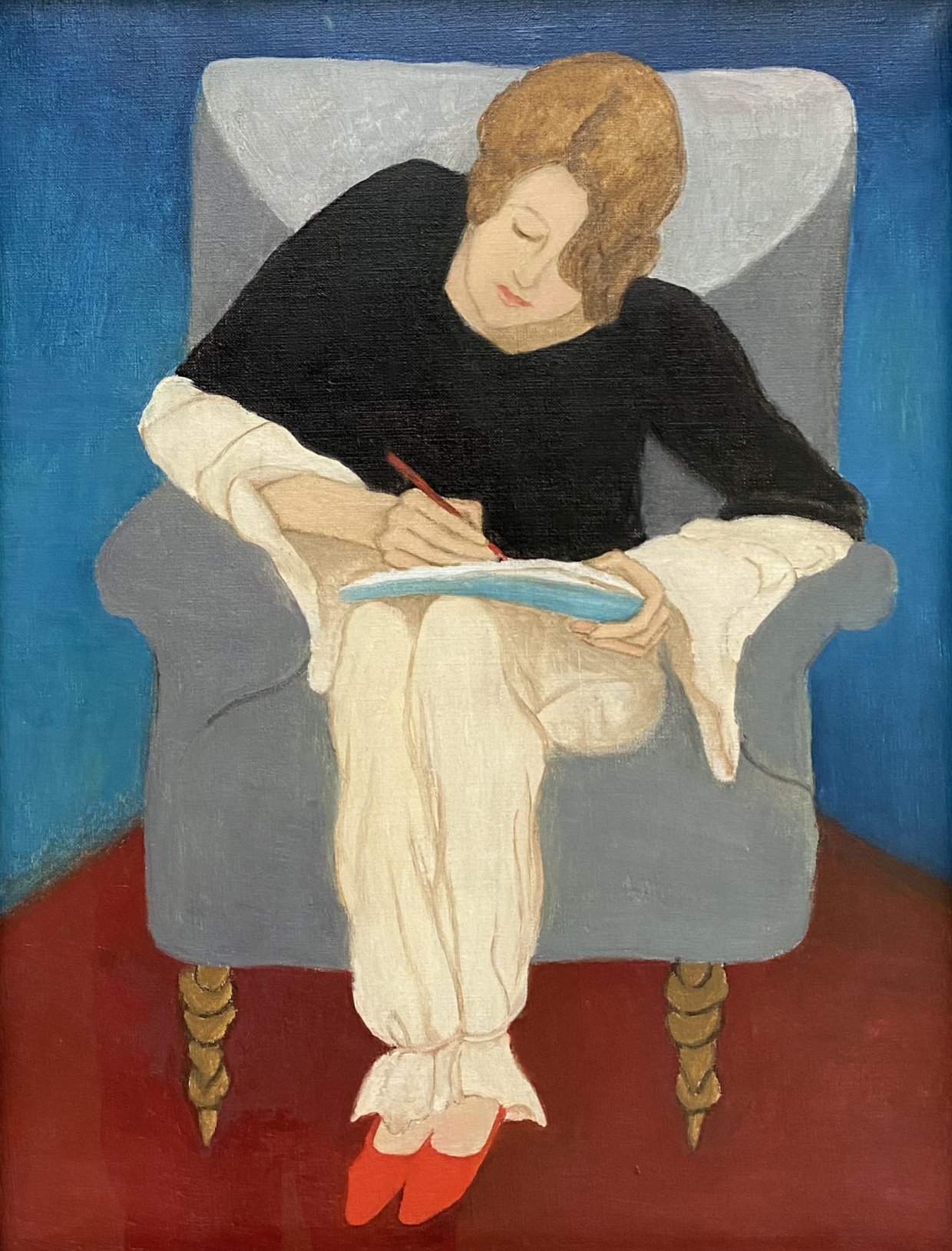 Gabriele Munter. Lady in armchair, writing. 1929. Lenbahhaus. Munich