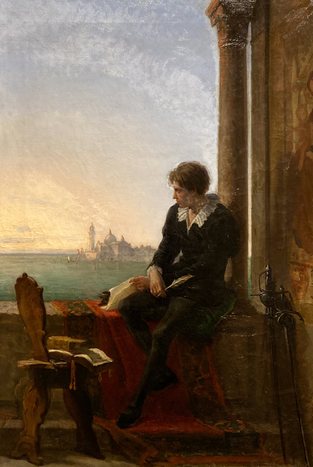 Ponziano Loverini. Torquato Tasso in Venice. 1875.  Accademia Carrara. Bergamo.