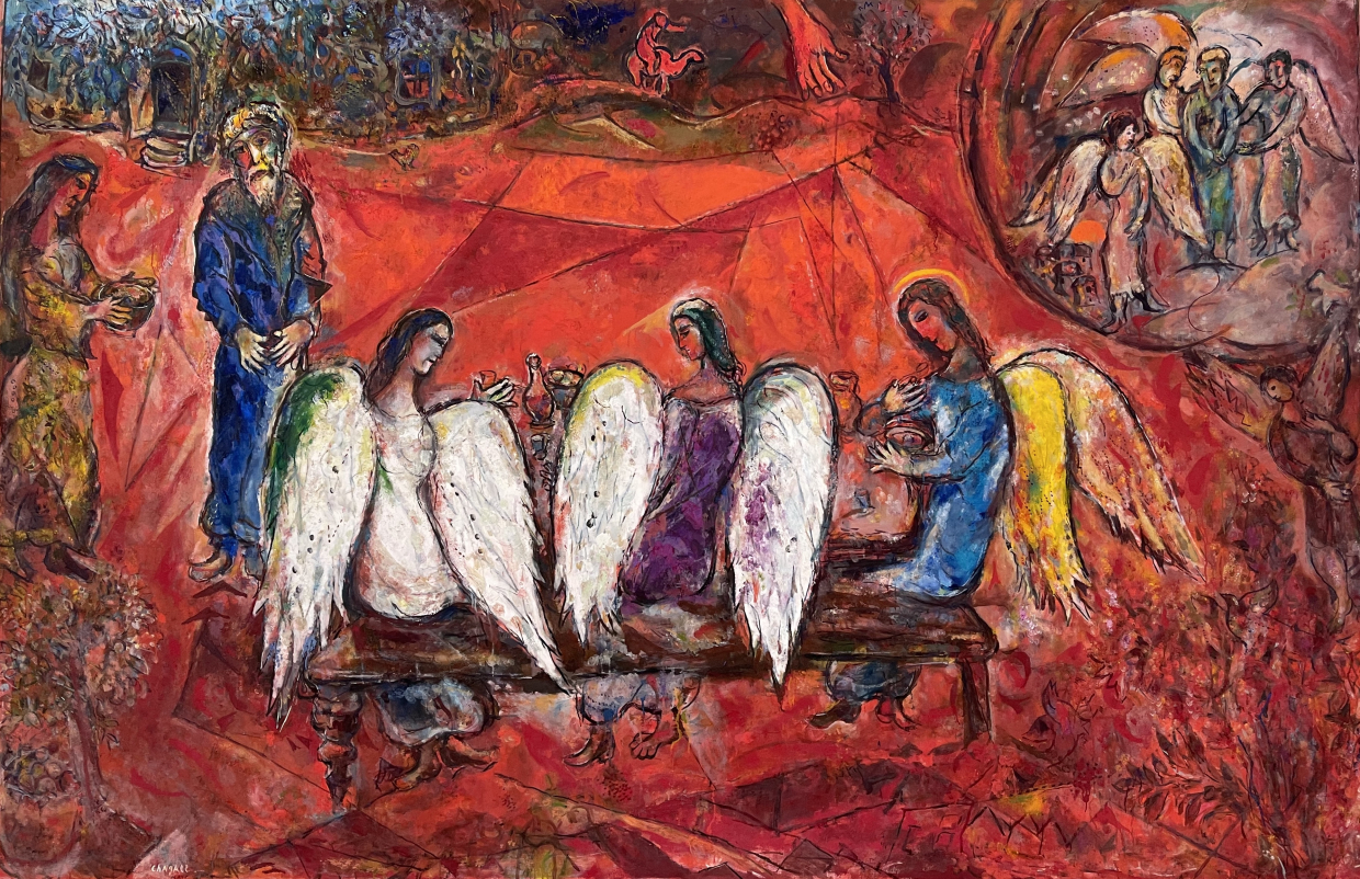 Marc Chagall - Abraham and the Tree Angels 1960-1966