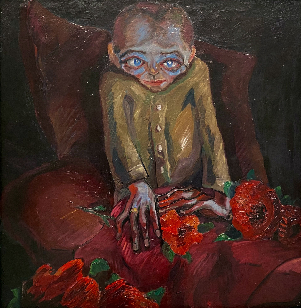 Walter Gramatte. Sick Man with Flowers. 1918. Pinakothek der moderne. Munich.