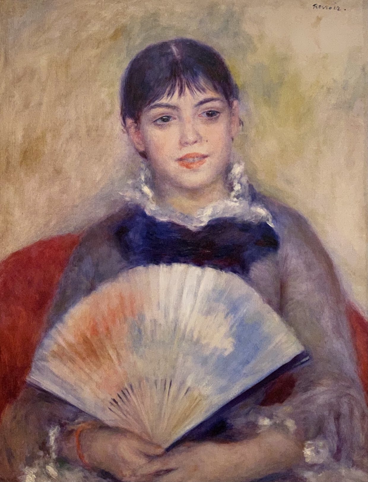 Pierre Auguste Renoir.  Young Woman with a Fan. 1880. Hermitage SPb
