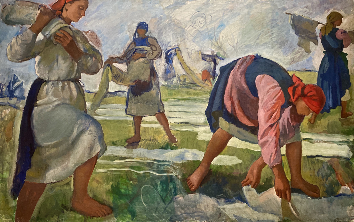 Zinaida Serebryakova. Bleaching Canvas. 1917. Russian museum SPb.