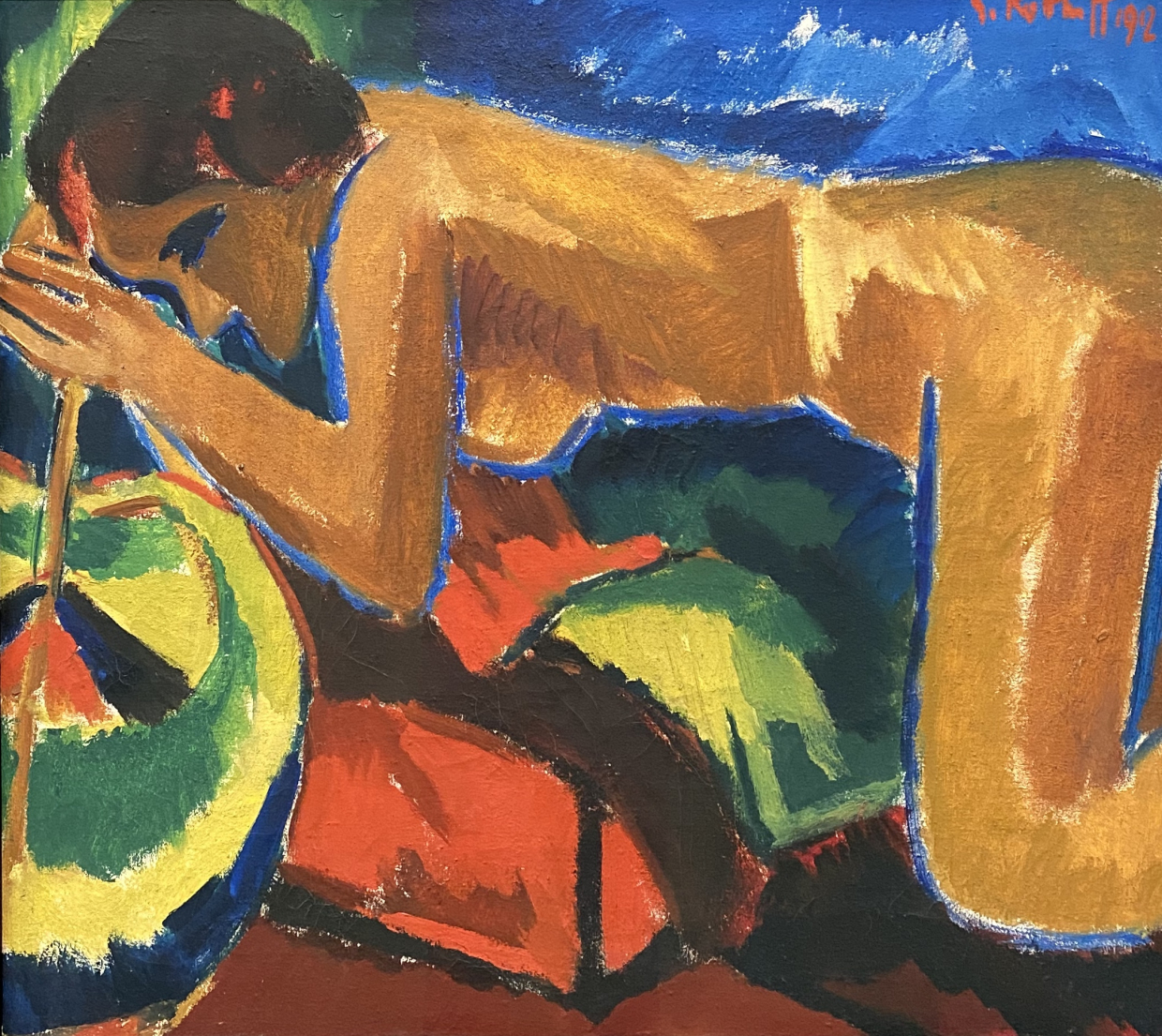 Karl Schmidt-Rottluff. Woman Resting. 1912. Pinakothek der moderne. Munich.