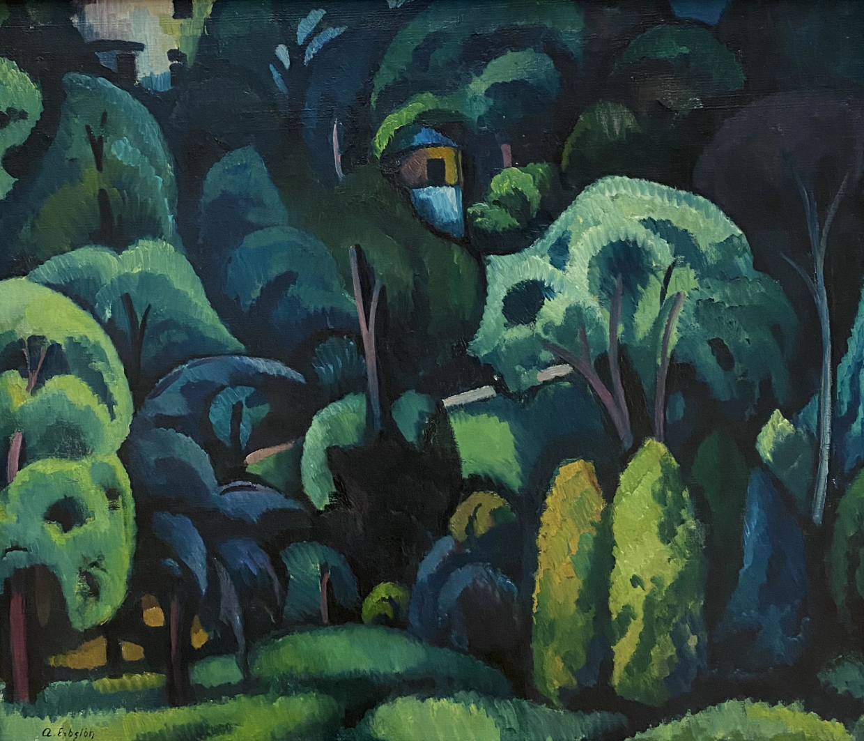 Adolf Erbsloh. Big park in Calenberg,1912. Lenbachhaus, Munich