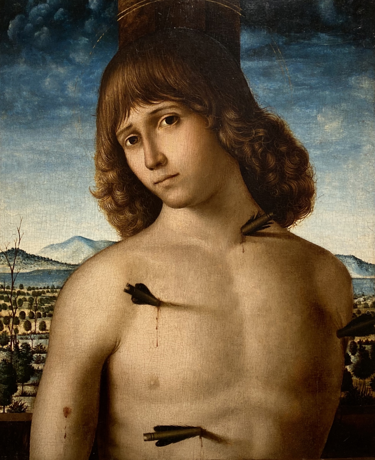 Pietro de Saliba. San Sebastian. 1490.   Accademia Carrara. Bergamo