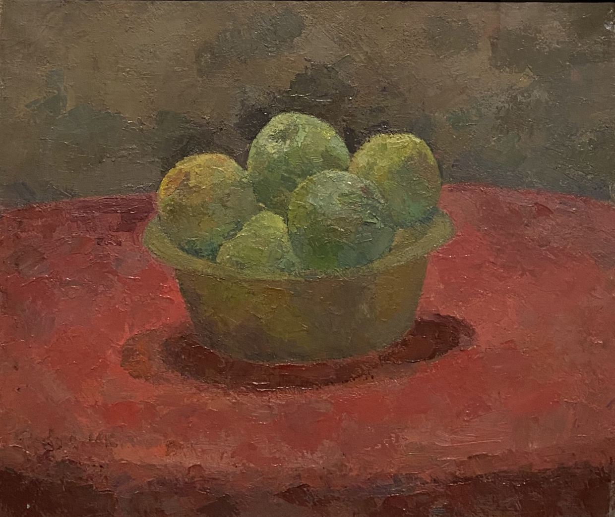 Robert Falk. APPLES ON A RED TABLECLOTH. 1947. Collection of Igor Sanovich, Moscow