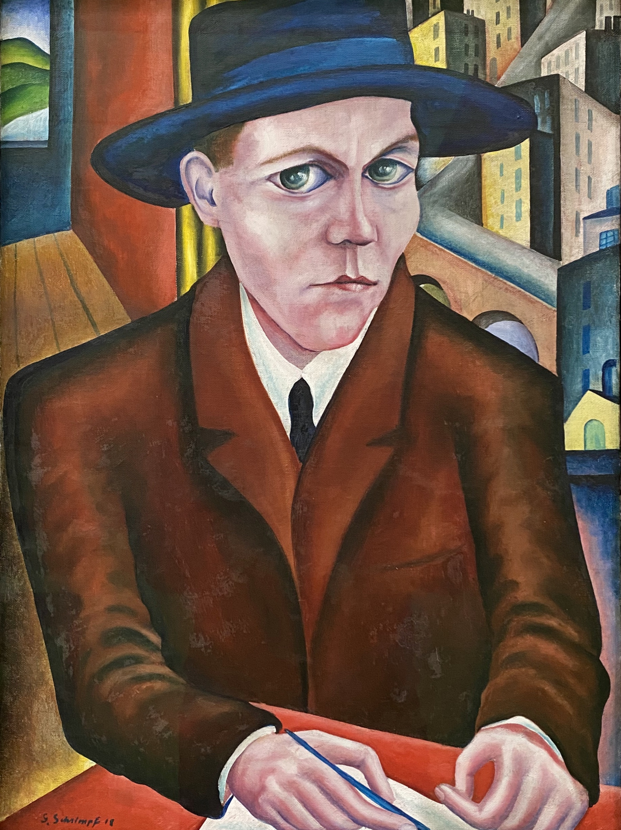 Georg Schrimpf. Oskar Maria Graf. 1918. Lenbahhaus,Munich