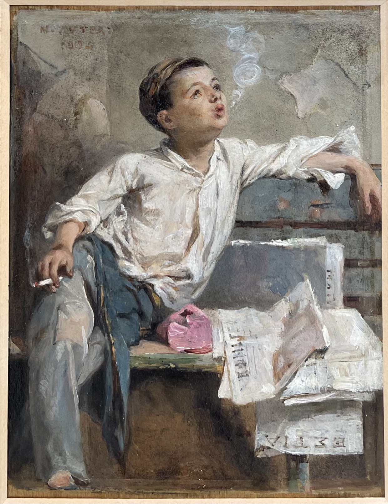 Nikephoros Lytras. 1832-1904. Boy smoking. 1894. National Gallery (Athens
