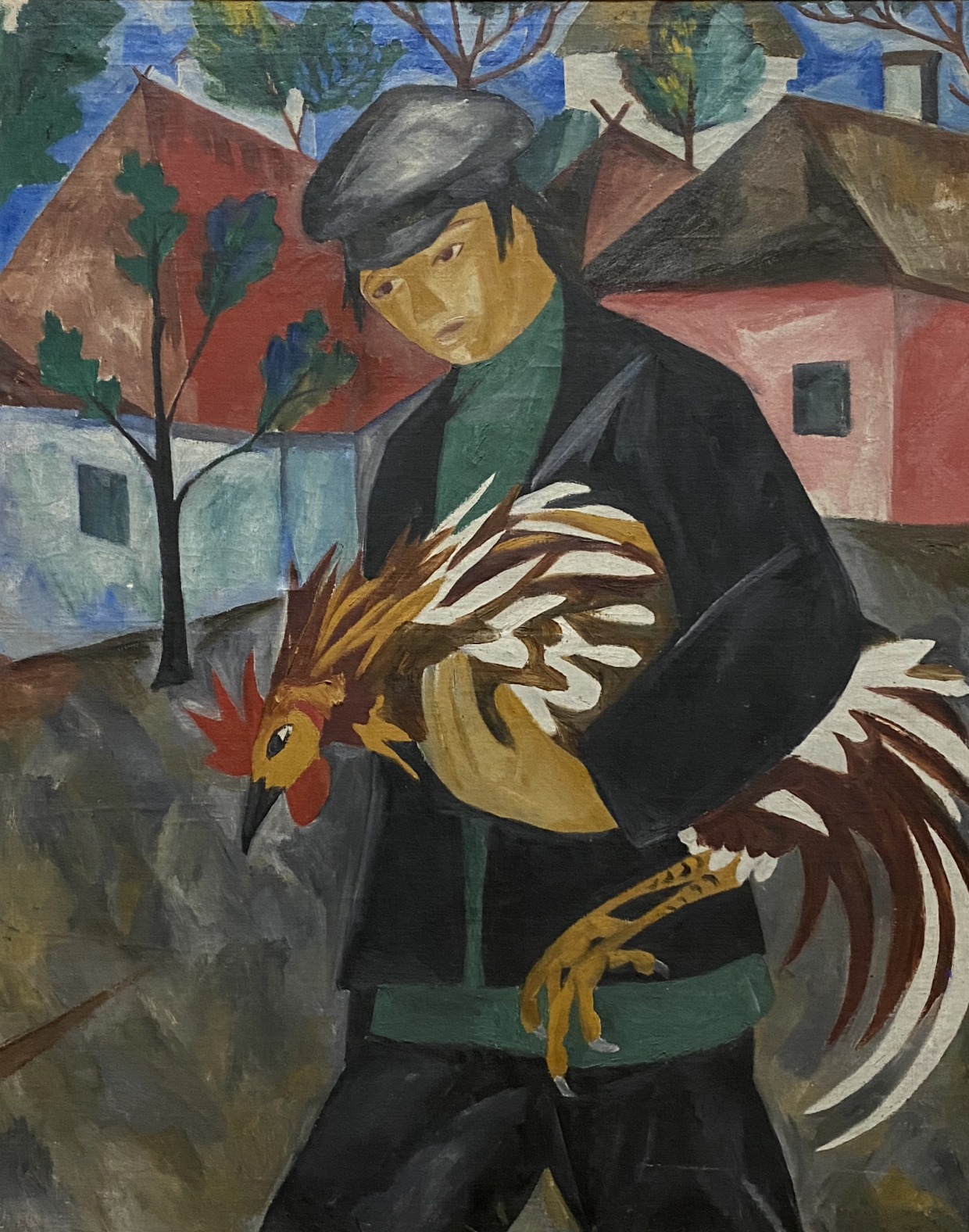 Natalia Goncharova. Boy with a rooster. 1910’s. National art gallery of Armenia