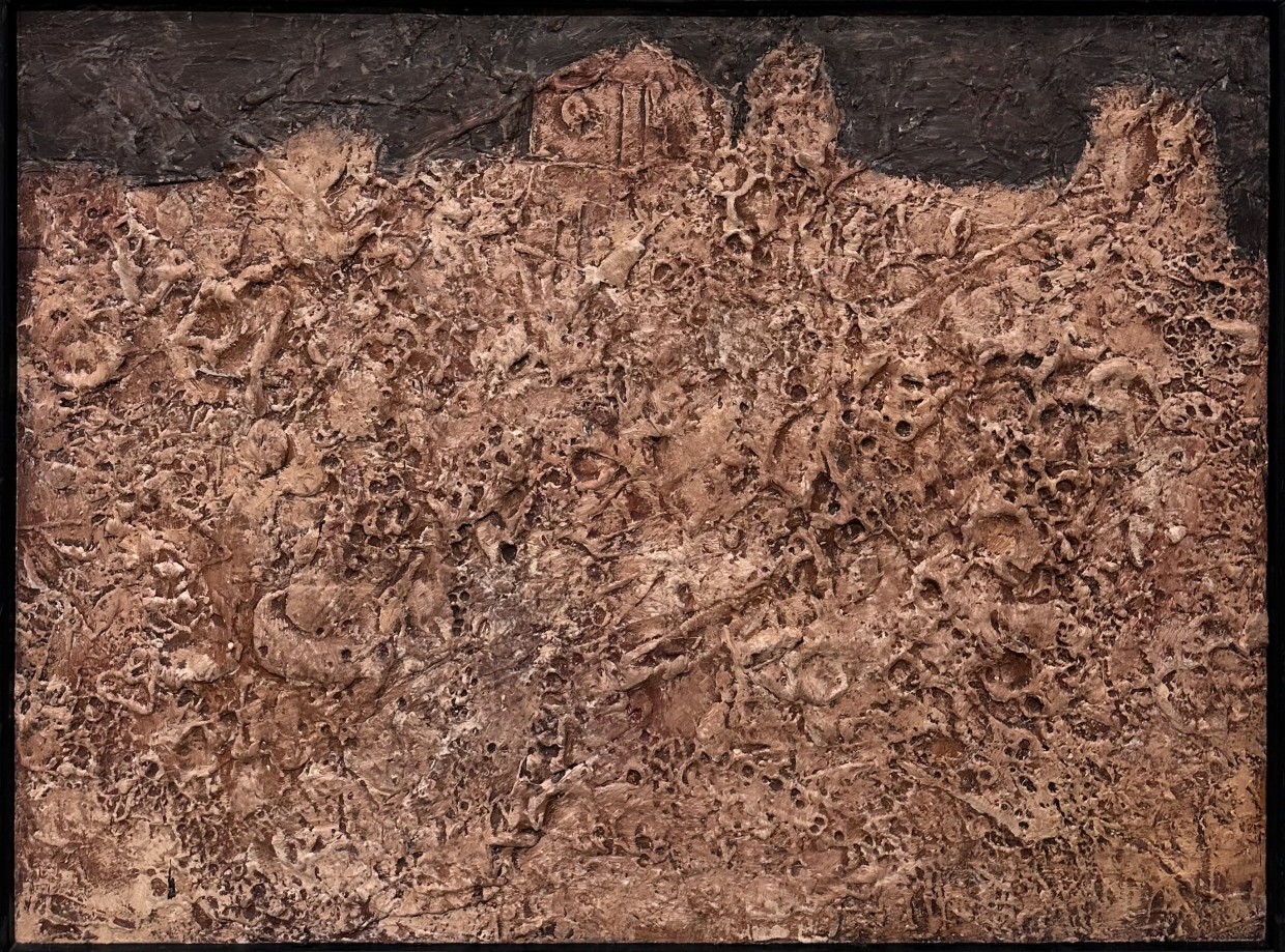 Jean Dubuffet 1901-1985  Landscape with Hut Oil on Masonite