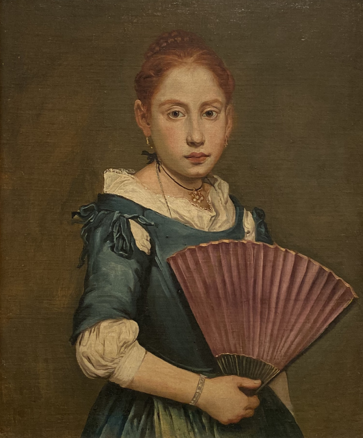 Giacomo Ceruti. Portrait of the Young Girl with Fan. Accademia Carrara. Bergamo