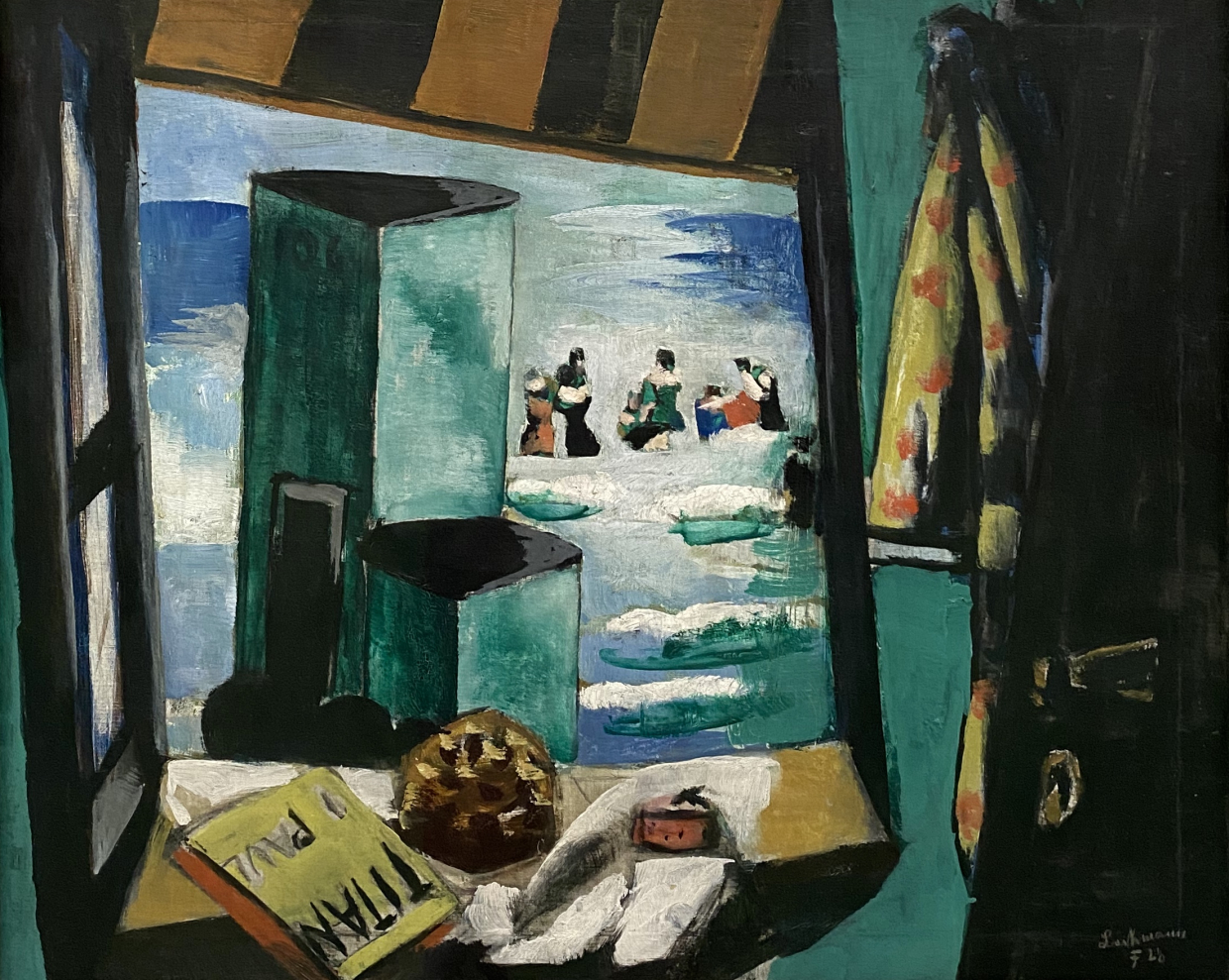 Max Bechman. Bathing cabin (Green). 1928.  Pinakothek der moderne. Munich.