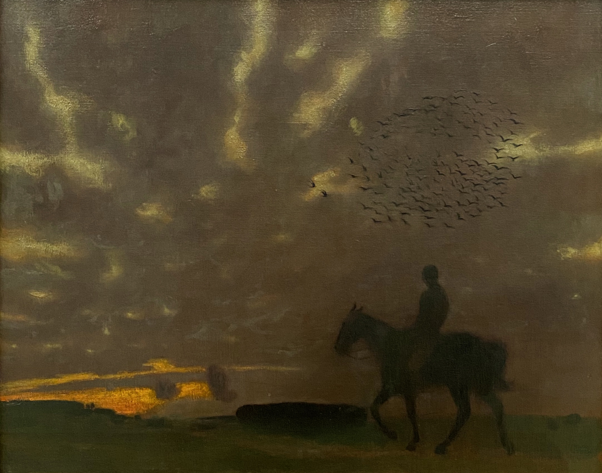 Franz von Stuck. Fall evening with rider. 1893. Lenbahhaus,Munich