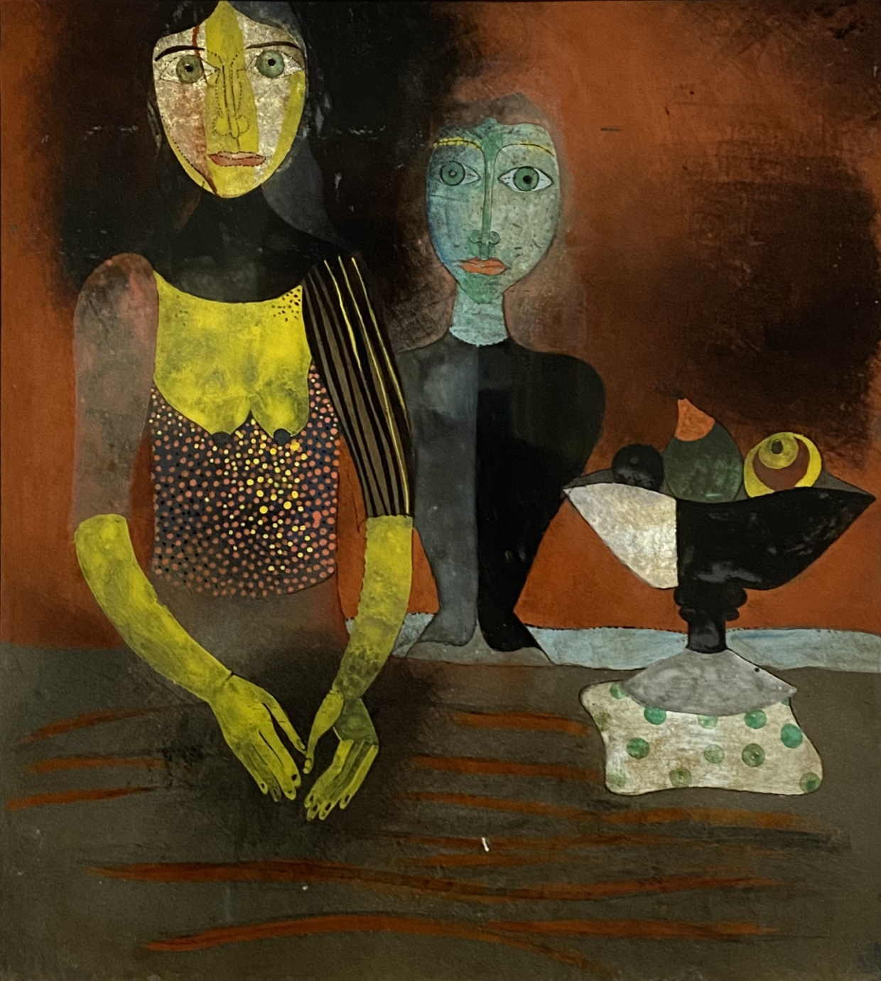 Heinrich Campendonk. Two Women at the Table. 1920/22. Pinakothek der moderne. Munich.