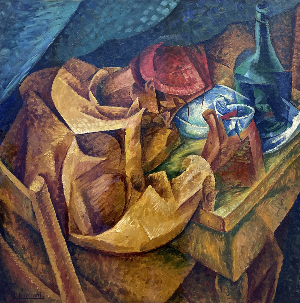 Umberto Boccioni. The Drinker. 1914. Oil on canvas. Museo del Novecento. Photo: Dan Daniel website https://rabinovichgallery.com/