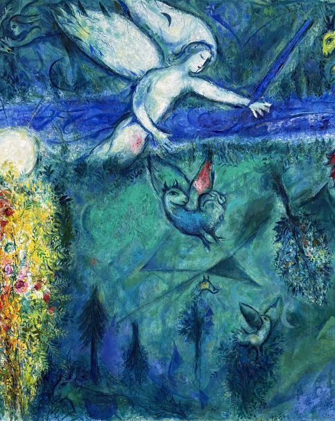 Marc Chagall. Adam and Eve Expelled from Paradise. 1961.  Oil on canvas. The National Marc Chagall museum. Nice.