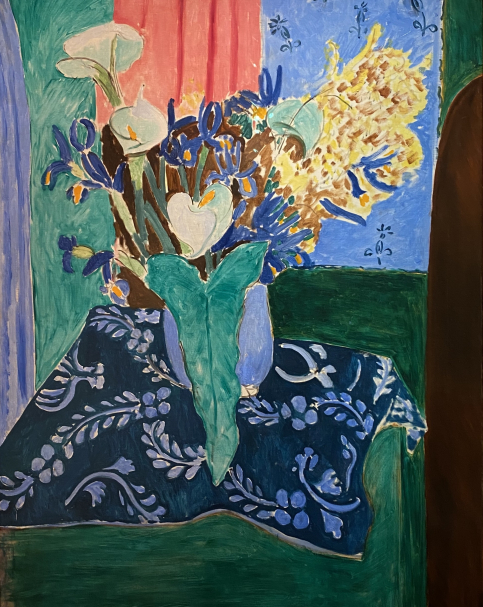 Henri Matisse. Blue vase of flowers on a blue tablecloth, 1913.  Pushkin State Museum of Fine Arts. Moscow.  Photo Dan Daniel