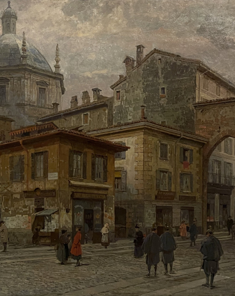 Arturo Ferrari (1861-1932). Piazza Vetra in Milan. 1890-1900. Oil on canvas. Gallerie d'Italia. Milano.