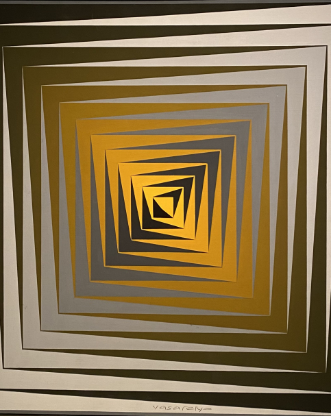 Victor Vasarely, 1908-1997. 2189-Vonal Alto-J, 1966. Tempera on canvas.  The Israel Museum Jerusalem. Photo Dan Daniel