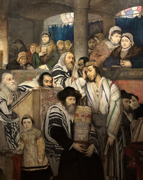 Maurycy Gottlieb 1856-1879. Jews Praying in the Synagogue on the Day Atonement, 1878. Oil on canvas. Gift of Mr. Sidney J. Lamon, London, 1955. Tel Aviv Museum of Art. Photo Dan