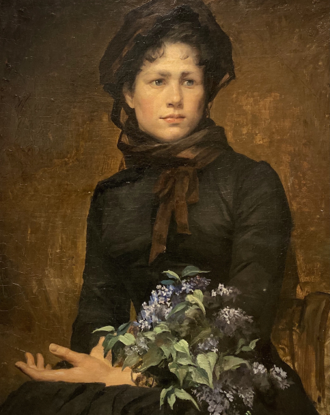 Marie Bashkirtseff. Young Woman with a Bouquet of Lilacs. 1881. Russian museum SPb