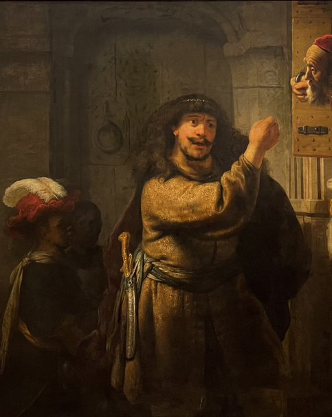 Rembrandt and Studio. 1606-1669. Samson Threatens his Father-in-Law. ca.1636. Oil on canvas. Tel Aviv Museum of Art.