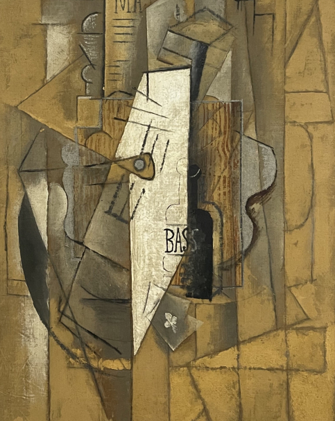 Pablo Picasso. 1881-1973. La bouteille de Bass. Oil on canvas. 1912-1914. Museo del Novecento.  Photo: Dan Daniel