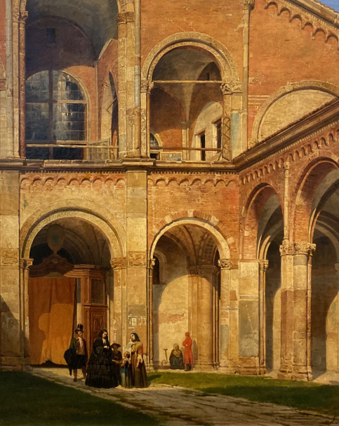 Guglielmo Stella.  View of Saint Ambrose Four-sided Portico in Milan. 1855. Accademia Carrara. Bergamo