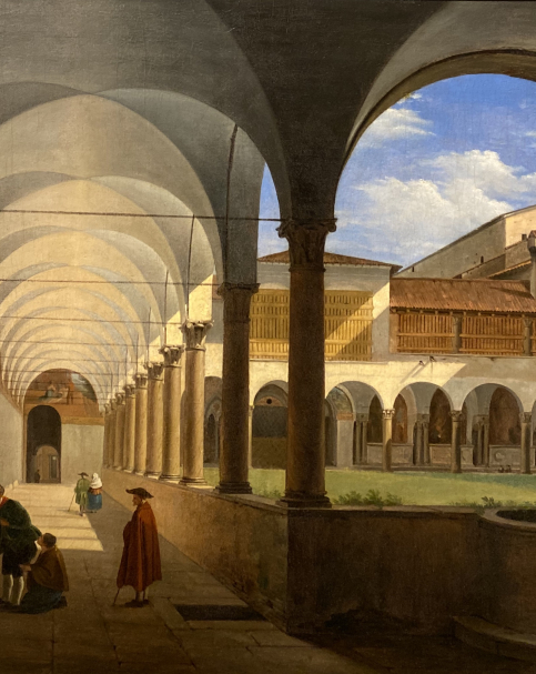 Francesco Coghetti . The Cloister of Saint Francis in Bergamo. 1818-1820. Accademia Carrara. Bergamo