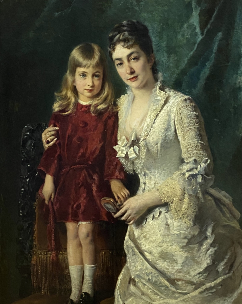 Konstantin Makovsky. Portrait of Durnovo with her daughter. 1880. National art gallery of Armenia