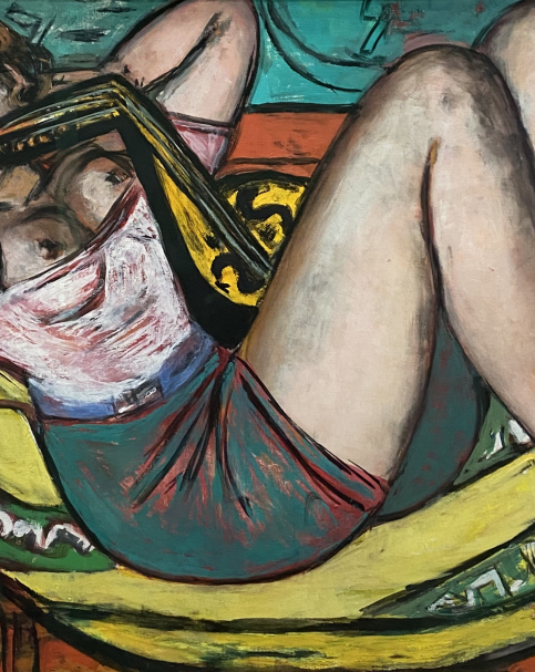 Max Beckmann. Woman with Mandolin in Yellow and Red,1950.