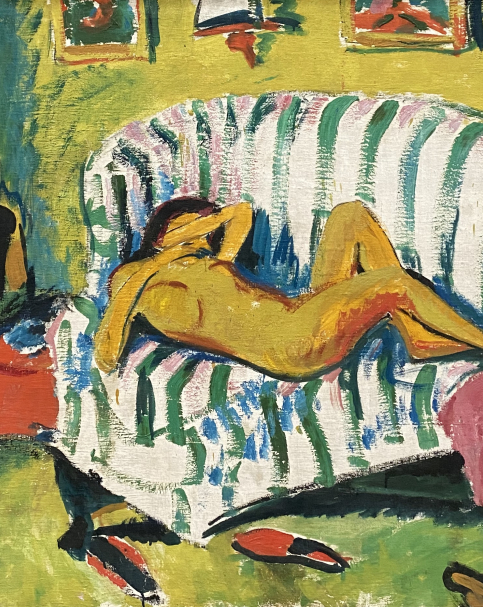 Erich Heckel. Reclining Girl (Nude on Sofa). 1909. Pinakothek der moderne. Munich.