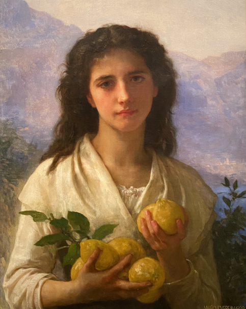 William-Adolphe Bouguereau 1925-1905. Girl Holding Lemons, 1899.  Oil on canvas. The Israel Museum Jerusalem Photo Dan Daniel