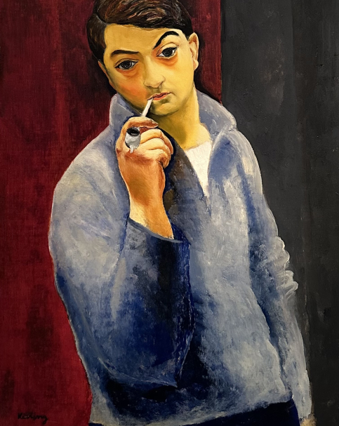 Moise Kisling 1891-1953. Self-Portrait with a Pipe, ca. 1918.  Oil on canvas.  Photo Dan