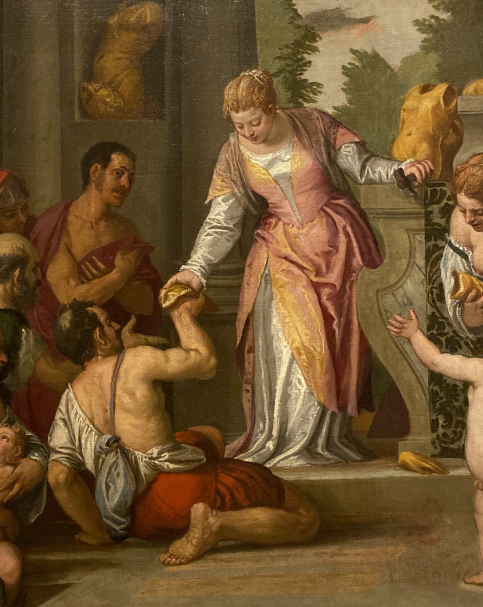 Paolo Veronese e bottega. Saint Christina distributes Fragments of the Idols among the Poor. 1586-1587 circa. Accademia Carrara