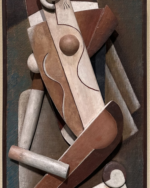 Alexander Archipenko 1887-1964. Kneeling Woman, 1916-17. Painted wood. Support: oil on burlap mounted on wooden panel. Tel Aviv Museum of Art. Photo Dan Daniel