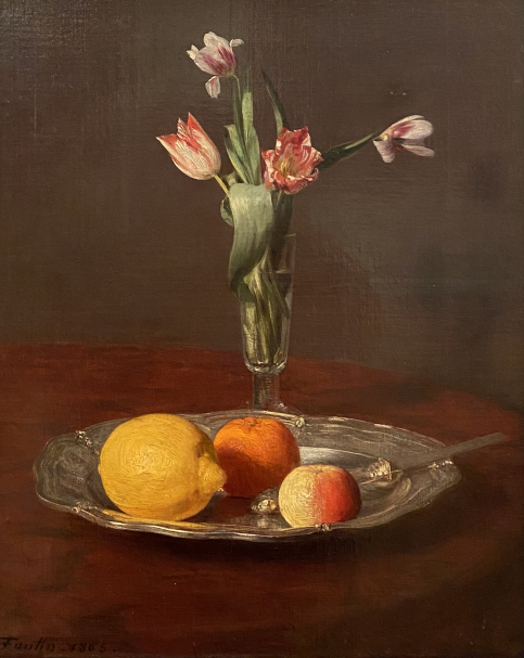 Henri Fantin-Latour. Lemon, Apple, Orange and Tulips. 1865. Hermitage