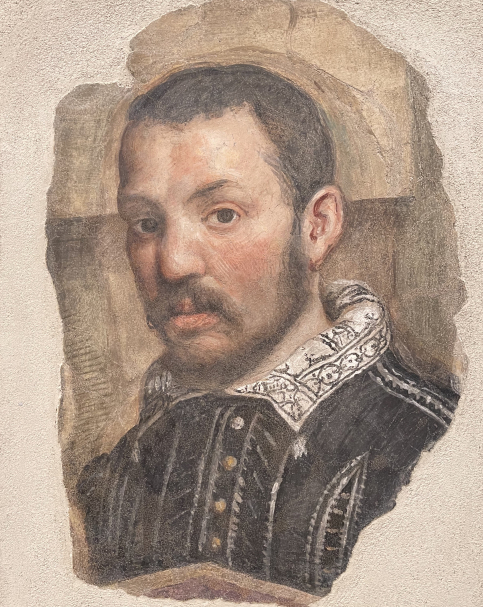 Lettanzio Gambara. 1530-1574. Self -portrait, 1561-1562. Fresco (strappo removal).  PINACOTECA TOSIO MARTINENGO BRESCIA.