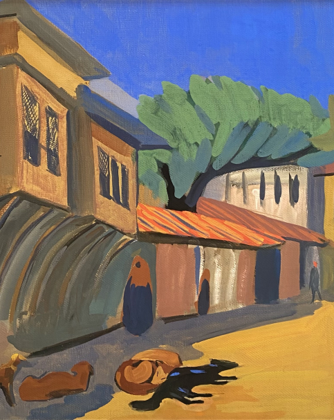 Martiros Sarian 1880-1972. Constantinople. Dogs. 1910. Tempera on canvas. Donated by K.K. Basevich.  Photo Dan Daniel