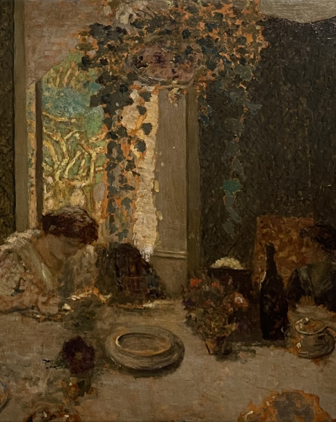 Edouard Vuillard, 1868-1940, France. The Dining room in La Naz, 1900.  Oil on cardboard mounted on panel.  Tel Aviv Museum of Art.