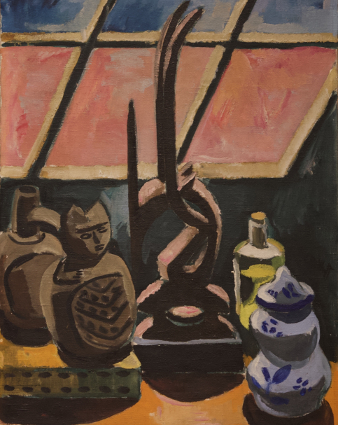 Karl Schmidt-Rottluff, 1884-1976. Germany. Still life in the studio, 1932. Oil on canvas. Tel Aviv Museum of Art.