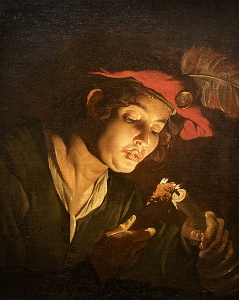 Matthias Stomer 1600 circa- post 1650 Young man lighting a Candle