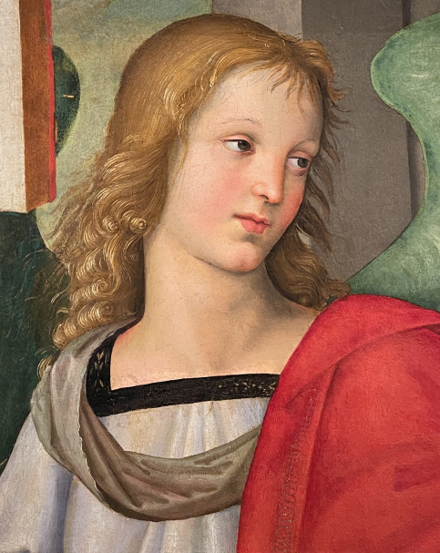 Raffaello Sanzio. 1483-1520. Angel. 1501. Oil on panel, transferred to canvas. Pinacoteca Tosio Martinengo Brescia.  Photo: Dan