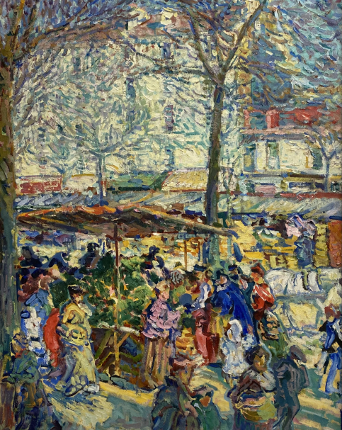 NikolaiTarkhov 1871-1930. A Market in the Suburbs of Paris, 1907.  Oil on canvas. State Tretyakov gallery. Photo Dan Daniel