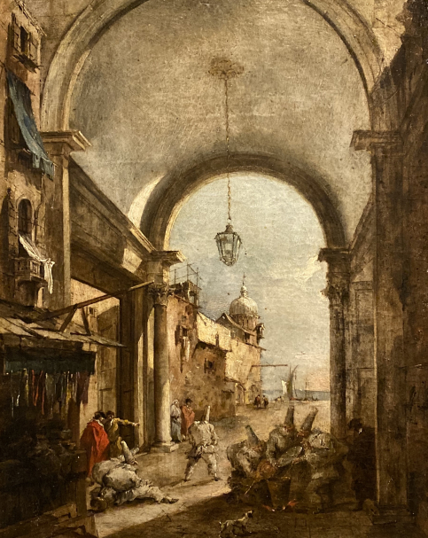 Francesco Guardi. Capriccio with Portico. 1780-1785. Accademia Carrara. Bergamo.