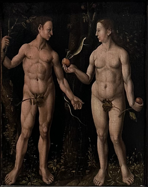 Albecht Dürer. 1471-1528. Adam and Eva in the Garden of Eden. Oil on panel. Tel Aviv Museum of Art. Joseph and Lieve Gutmann Collection, New York. Photo  Dan