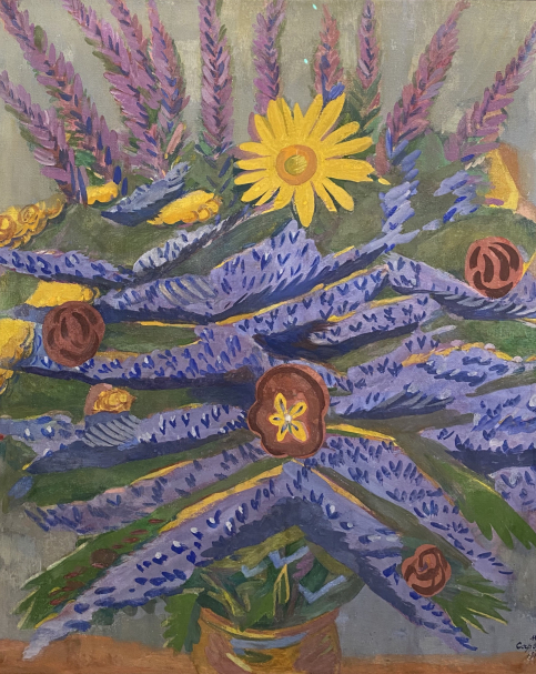 Martiros Sarian. 1880-1972. Still life with flowers.1916.  Tempera on canvas. M. Sarian House-Museum. Yerevan