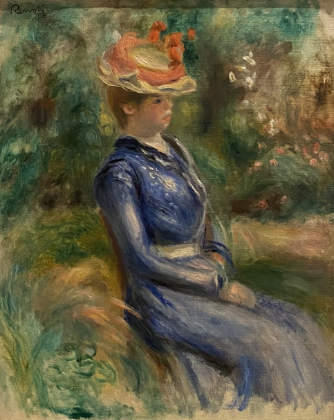 Pierre Auguste Renoir 1841-1919. Woman in Blue- Landscape, 1900.  Oil on canvas. Simon  and Marie Jaglom Collection. Tel Aviv Museum of Art. Photo Dan Daniel